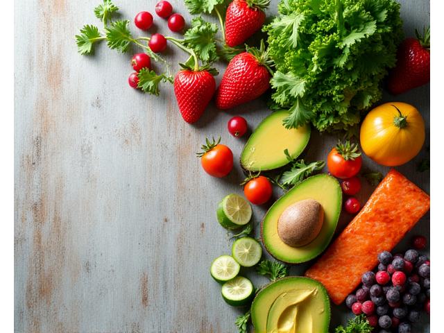 Meja makan yang dipenuhi dengan makanan sihat dan segar—buah-buahan, sayur-sayuran, bijirin penuh, dan protein tanpa lemak—disusun secara estetik, mewakili diet yang seimbang selepas detoks.